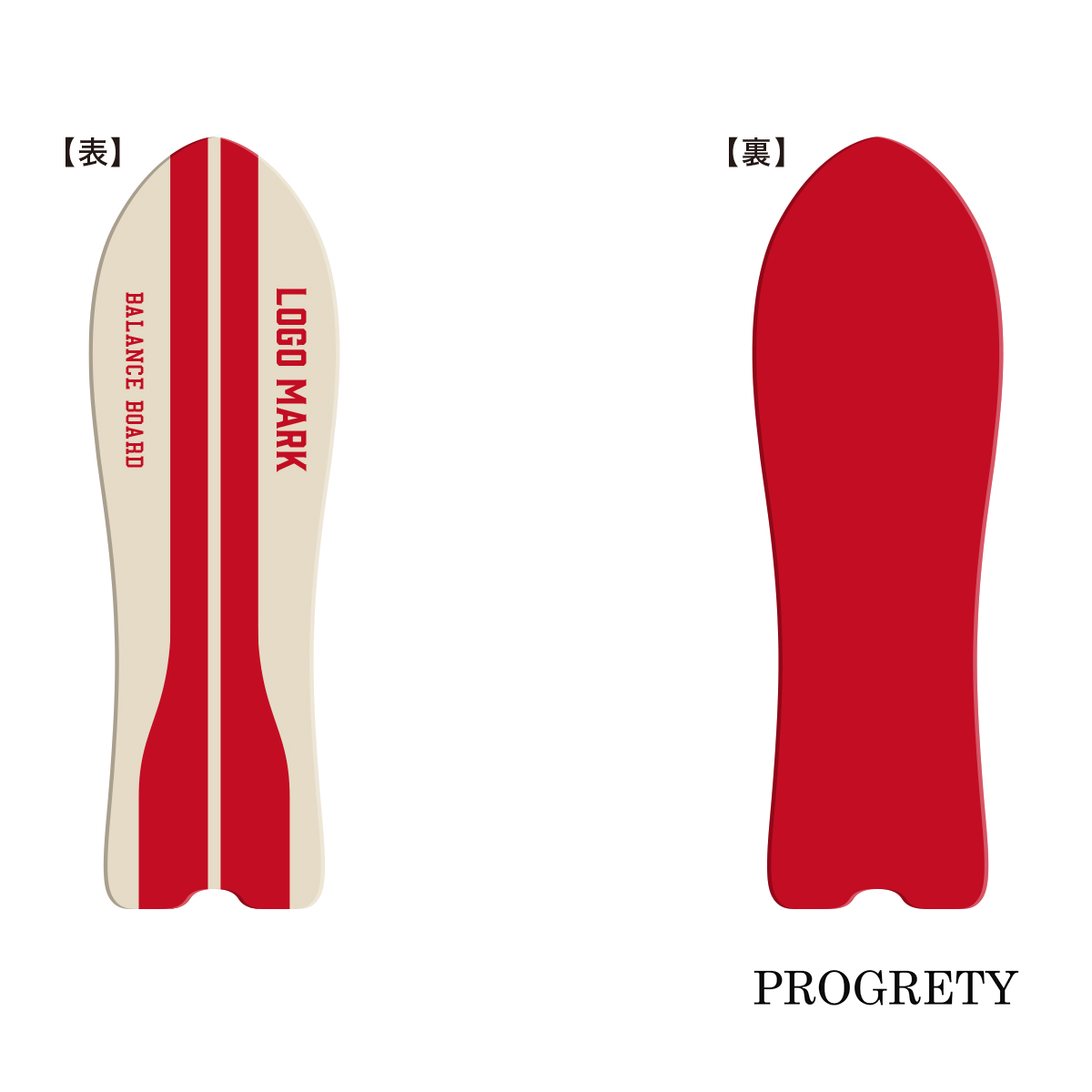 PROGRETY プログレティ バランスボード レッド×クリーム系 Gタイプ