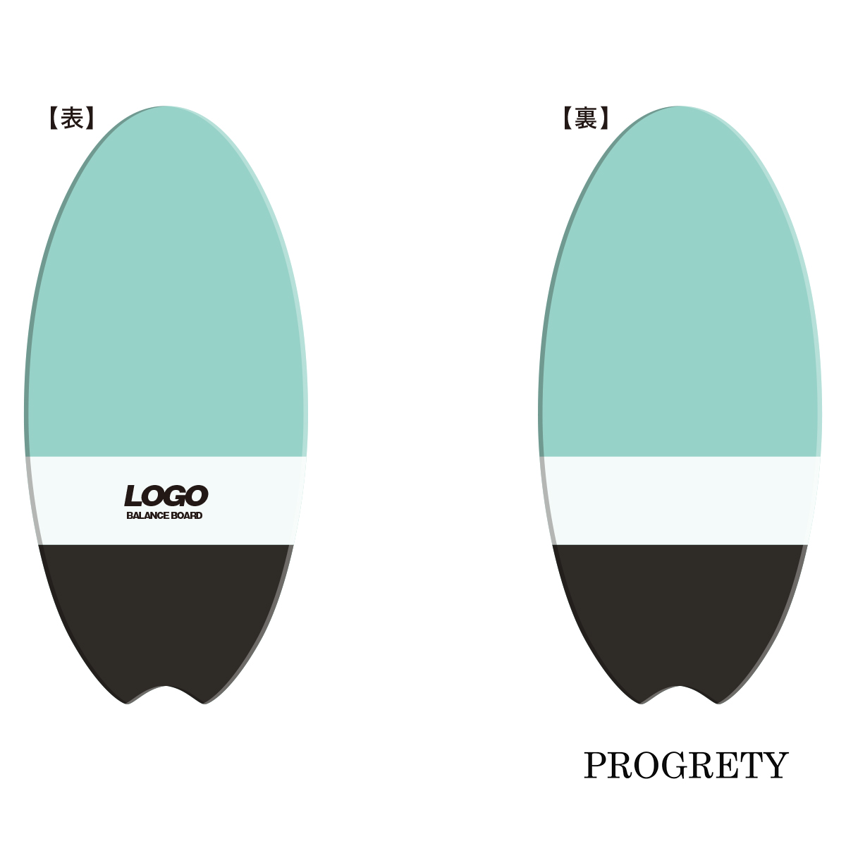 PROGRETY プログレティ バランスボード グリーン×ホワイト×ブラック系 Dタイプ